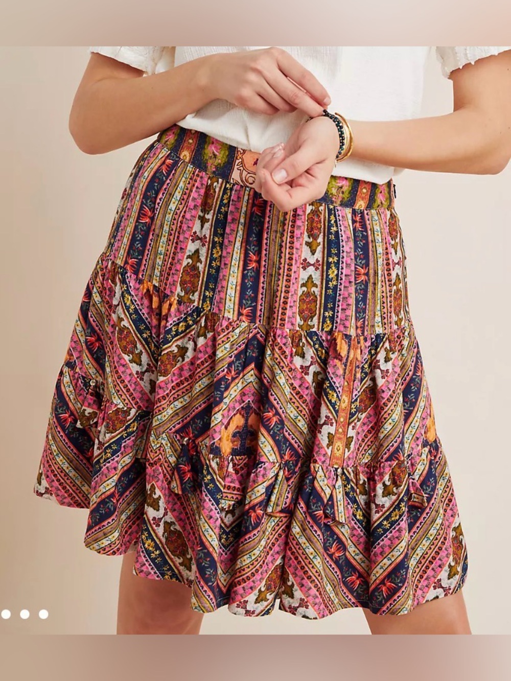 Vineet Bahl Patrice tiered Bohemian Mini Skirt